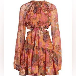 A.L.C Izzy Cutout Long Sleeve Silk Dress